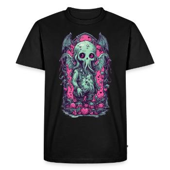 Kawaii Cthulhu Goth monstre Halloween Design - T-shirt Premium bio Homme - noir - Devant - Nico (187cm)