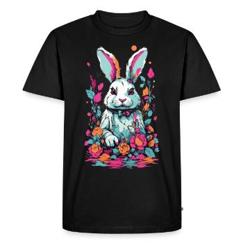 Psycho Gothic Bunny Occult Art Illustration - Men's Premium Organic T-Shirt - black - Front - Nico (187cm)