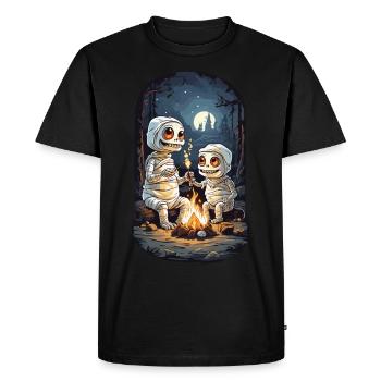 Conception de fête de feu de camp de momies d’Halloween pour enfants - T-shirt Premium bio Homme - noir - Devant - Nico (187cm)