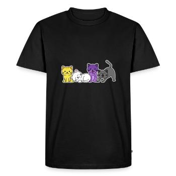 Conception de chat drapeau non binaire pour les fiers Enbys - T-shirt Premium bio Homme - noir - Devant - Nico (187cm)