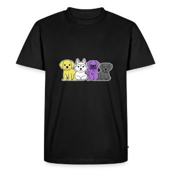Non-binary flag dog design for proud Enbys - Men's Premium Organic T-Shirt - black - Front - Nico (187cm)