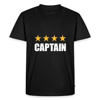 Capitaine (Quatre étoiles d’affilée) - T-shirt Premium bio Homme - noir - Devant - Nico (187cm)