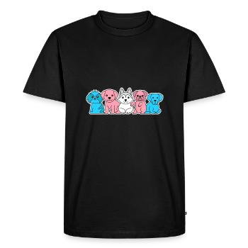 Conception de chien de drapeau trans pour les personnes trans fières - T-shirt Premium bio Homme - noir - Devant - Nico (187cm)