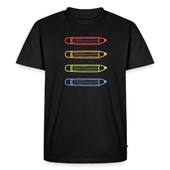 Crayons de papier vintage - T-shirt Premium bio Homme - noir - Devant - Nico (187cm)