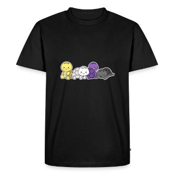Conception de tortue drapeau non binaire pour Enbys - T-shirt Premium bio Homme - noir - Devant - Nico (187cm)