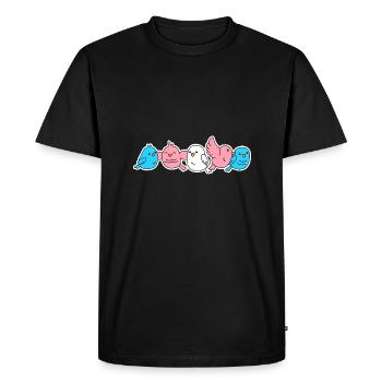 Conception d’oiseau de drapeau trans pour les personnes trans - T-shirt Premium bio Homme - noir - Devant - Nico (187cm)