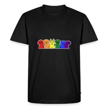 Conception de chien drapeau LGBT + pour les fiers LGBT + - T-shirt Premium bio Homme - noir - Devant - Nico (187cm)