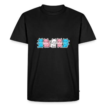 Conception de vache drapeau trans pour les personnes trans fières - T-shirt Premium bio Homme - noir - Devant - Nico (187cm)
