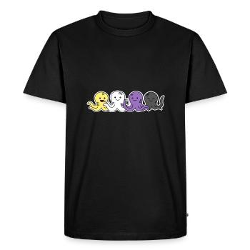 Nonbinary Flag Octopus Design for Proud Enbys - Men's Premium Organic T-Shirt - black - Front - Nico (187cm)