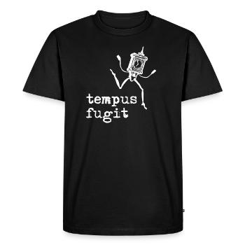 tempus fugit - Time flees Latin - Men's Premium Organic T-Shirt - black - Front - Nico (187cm)
