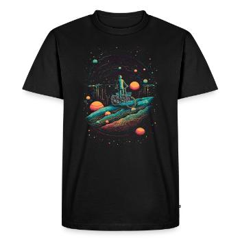 Bonne journée à vélo - Trippy Motif - T-shirt Premium bio Homme - noir - Devant - Nico (187cm)