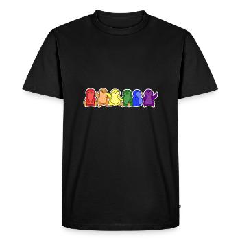 Conception de pingouin drapeau LGBT + pour les personnes LGBT + - T-shirt Premium bio Homme - noir - Devant - Nico (187cm)
