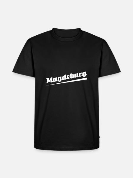 Magdeburg - Textdesign mit Stadtnamen - Männer Premium Bio T-Shirt - Schwarz