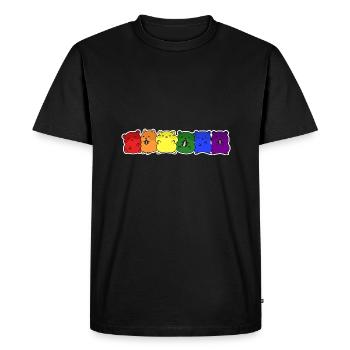 Conception de hamster drapeau LGBT + pour les personnes LGBT + - T-shirt Premium bio Homme - noir - Devant - Nico (187cm)