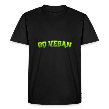 Go Vegan Design pour les fiers végétaliens - T-shirt Premium bio Homme - noir - Devant - Nico (187cm)