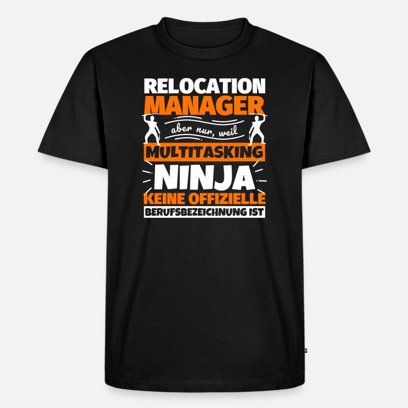 Relocation Manager - Männer Premium Bio T-Shirt - Schwarz
