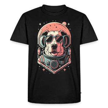 Chemise Labrador de l’espace rétro oeuvre colorée - T-shirt Premium bio Homme - noir - Devant - Nico (187cm)