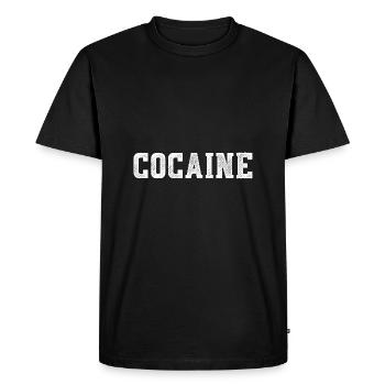 Cocaine Drugs Funny Druffi Party Gift - Men's Premium Organic T-Shirt - black - Front - Nico (187cm)