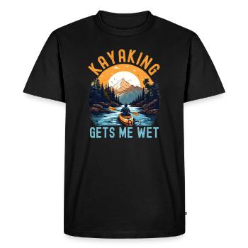 Le kayak me mouille - T-shirt Premium bio Homme - noir - Devant - Nico (187cm)