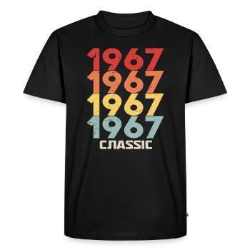 1967 Jubilé dans un style vintage classique 1967 - T-shirt Premium bio Homme - noir - Devant - Nico (187cm)