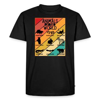 Animaux du monde - T-shirt Premium bio Homme - noir - Devant - Nico (187cm)