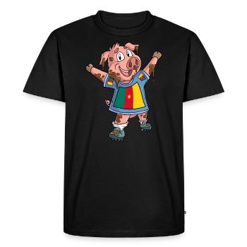 Fan Pig Cameroun - T-shirt Premium bio Homme - noir - Devant - Nico (187cm)