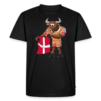 Danemark Fan Taureau - T-shirt Premium bio Homme - noir - Devant - Nico (187cm)