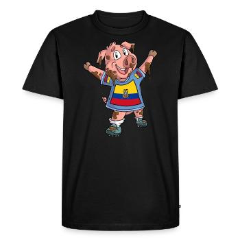 Fan Pig Equateur - T-shirt Premium bio Homme - noir - Devant - Nico (187cm)