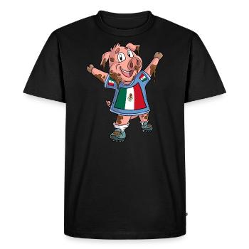 Fan Pig Mexique - T-shirt Premium bio Homme - noir - Devant - Nico (187cm)