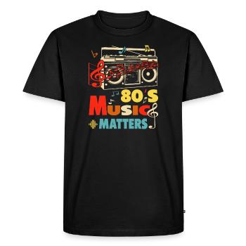 80's Music Matter - Men's Premium Organic T-Shirt - black - Front - Nico (187cm)