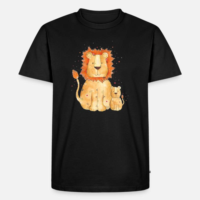 Löwe Leo - Männer Premium Bio T-Shirt - Schwarz