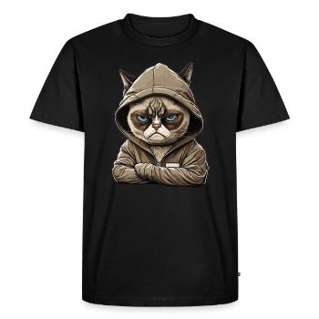 Employés Collègues de travail Adolescents Chats - T-shirt Premium bio Homme - noir - Devant - Nico (187cm)