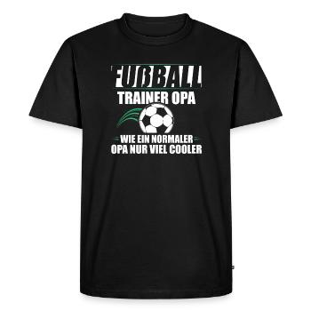 Fußball Trainer Opa Geschenkidee - Männer Premium Bio T-Shirt - Schwarz - Vorne - Nico (187cm)