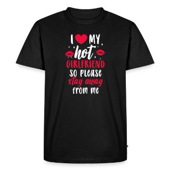I Love My Hot Girlfriend Saying Gift Idea Couples - Men's Premium Organic T-Shirt - black - Front - Nico (187cm)