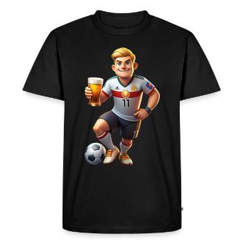 Football Hero: Youthful Dynamism in a Portrait of the Champion - Men's Premium Organic T-Shirt - black - Front - Nico (187cm)