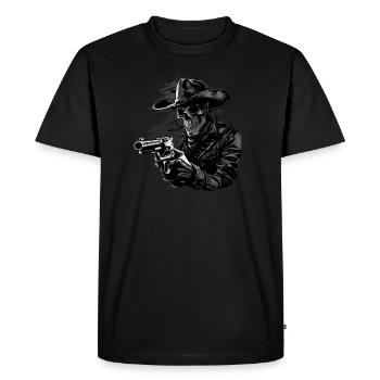 Cowboy Skull BDS Western S&W - Men's Premium Organic T-Shirt - black - Front - Nico (187cm)