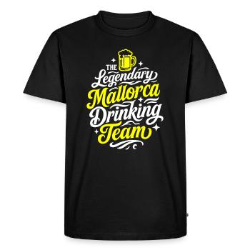 Mallorca Drinking Team - Men's Premium Organic T-Shirt - black - Front - Nico (187cm)