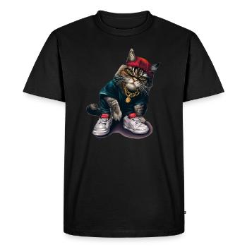 Membre du gang Cat the Bloods - T-shirt Premium bio Homme - noir - Devant - Nico (187cm)