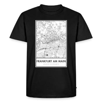 Frankfurt am Main map city map map - Men's Premium Organic T-Shirt - black - Front - Nico (187cm)