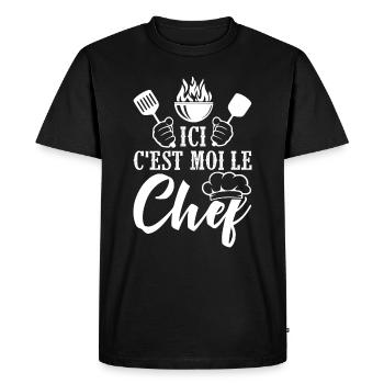 cuisinier cadeau cool chef papa papy cuisinier - T-shirt Premium bio Homme - noir - Devant - Nico (187cm)