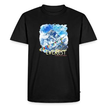 Mount Everest - Men's Premium Organic T-Shirt - black - Front - Nico (187cm)