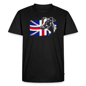 WHIPPET Union Jack Flag Chiens Wilsigns - T-shirt Premium bio Homme - noir - Devant - Nico (187cm)