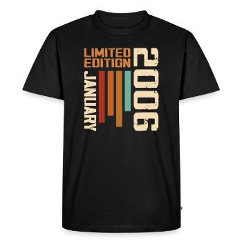 Janvier 2006 - 2006 Janvier Cadeau Anniversaire - T-shirt Premium bio Homme - noir - Devant - Nico (187cm)