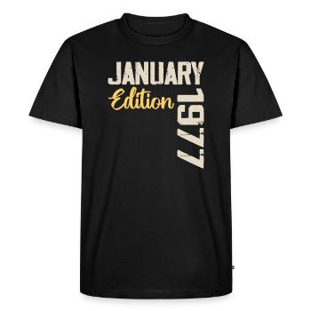 Cadeau D'anniversaire Nées En Janvier 1977 - 1977 - T-shirt Premium bio Homme - noir - Devant - Nico (187cm)