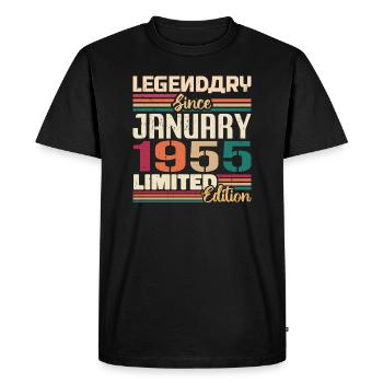 Cadeau d’anniversaire né en janvier 1955 - 1955 - T-shirt Premium bio Homme - noir - Devant - Nico (187cm)
