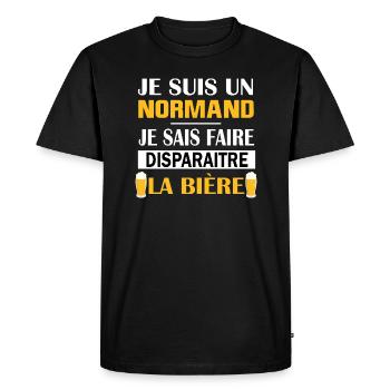 Maillot normand normandie bière humoristique apéro - T-shirt Premium bio Homme - noir - Devant - Nico (187cm)