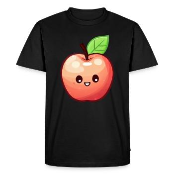 Kawaii Apple: Fruity Sweet Temptation - Men's Premium Organic T-Shirt - black - Front - Nico (187cm)