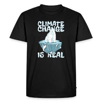 LE CHANGEMENT CLIMATIQUE EST RÉEL - Changement climatique Protection du climat - T-shirt Premium bio Homme - noir - Devant - Nico (187cm)