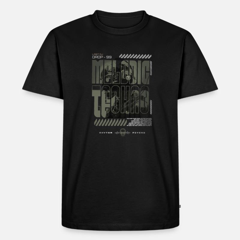 MELODIC TECHNO - Männer Premium Bio T-Shirt - Schwarz