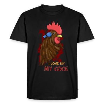 J'aime ma bite - T-shirt Premium bio Homme - noir - Devant - Nico (187cm)